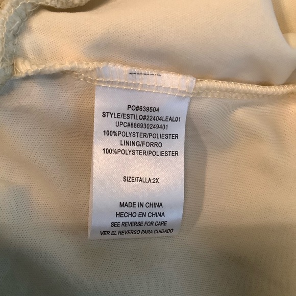 HeartSoul SS Cream sequin lace blouse, 2X - Picture 6 of 6